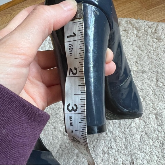 Calvin Klein NAVY High Gloss “Olive” Heels Patent Leather Pumps 10M - Picture 11 of 13